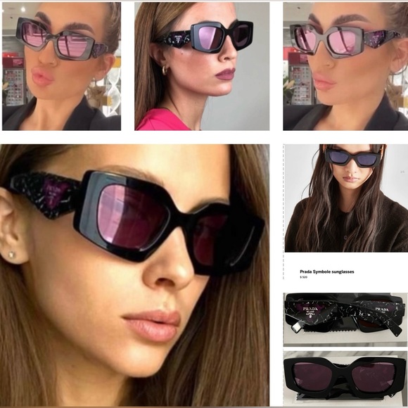 PRADA COLORFUL COLLECTION WITH THE ICONIC TRIANGLE LOGO VIOLET MIRROR LENS - Picture 3 of 16